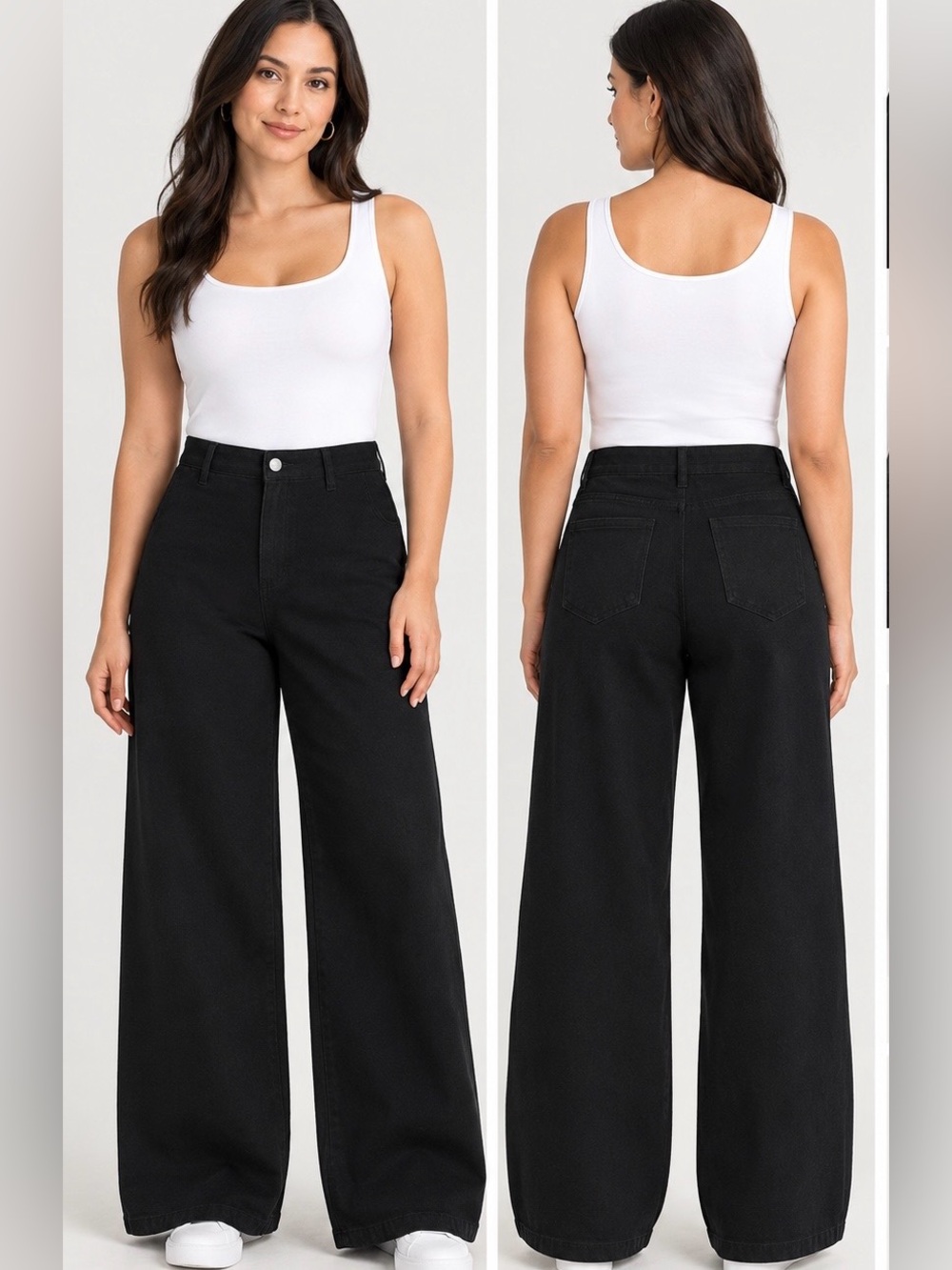 NWT Universal Thread Black High Rise Sailor Wide Leg Ankle Jeans Size 14